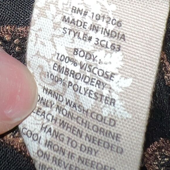 Soft Surroundings Black & Tan Tribal Print Shift Dress Size Small Petite - Picture 5 of 6